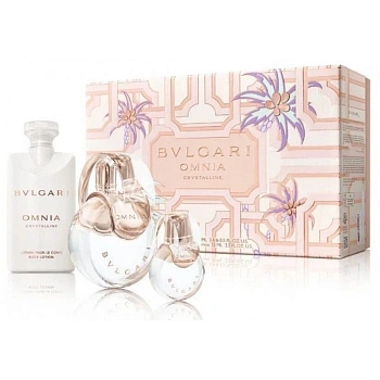 Bvlgari Omnia Crystalline набор: т.вода 100 мл + т.вода 15 мл +лосьон д/тела 75 мл