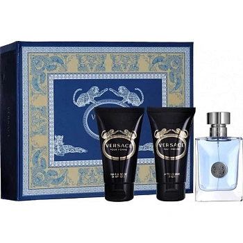 Versace pour Homme набор: т.вода 50 мл + гель-шампунь 50 мл + бальзам п/бритья 50 мл